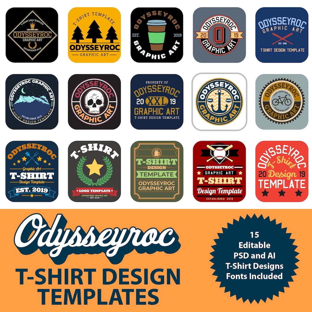 T Shirt Design Templates 15 Commercial Use Logo Design Templates