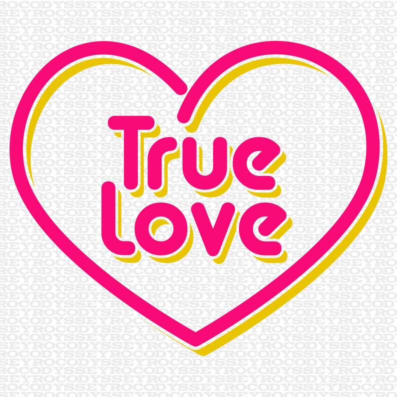 Download Valentines Day SVG File True Love Retro 80's Style SVG | Etsy
