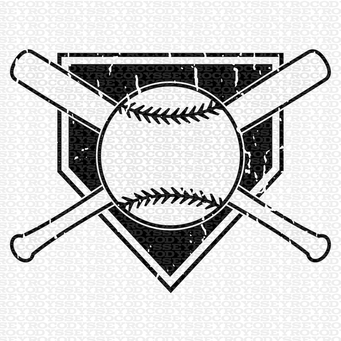 Cross Bats Baseball Home Plate Distressed SVG File for Vinyl - Etsy