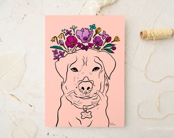 Spring Blooms Dog Art Print | 8x10, 8.5x11, 11x14 | Unframed