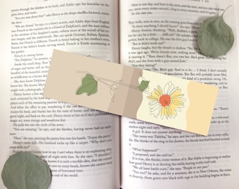 Sunflower and Mountains Bookmark | Laminated | Handmade | Book club gifts | Bookish gift