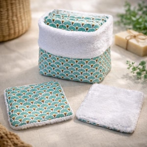 Panière + 10 lingettes lavables – Zéro déchet & fait main