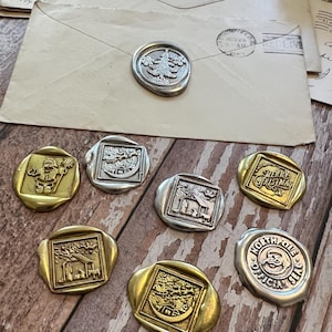 Set di 8 sigilli di ceralacca natalizi