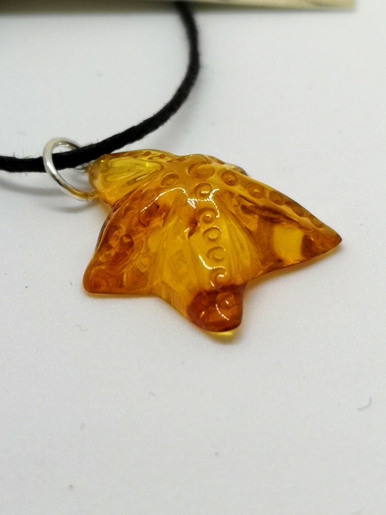 Nautical pendant/ Amber/ starfish charm / Natural Amber/ Hand Etsy