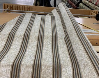 Gorgeous Discontinued Chenille Stripe 54” Upholstery Fabric By The Yard