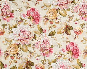 Romantic Tea Rose Blooms Elegant fabric sold by the yard