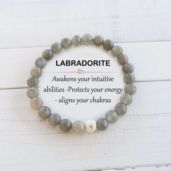 Labradorite Intuitive Bracelet, Awaken intuition, Lightworker Bracelet, Reiki Infused Jewelry, Gifts for All