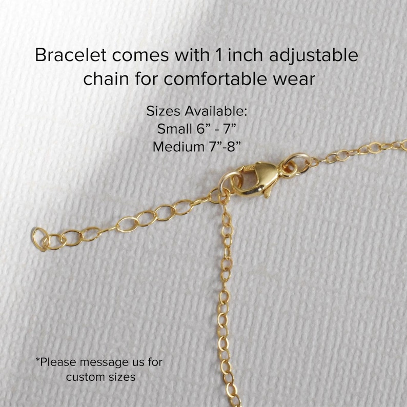 Bracelet coms with 1" adjustable chaing for comfortable wear.