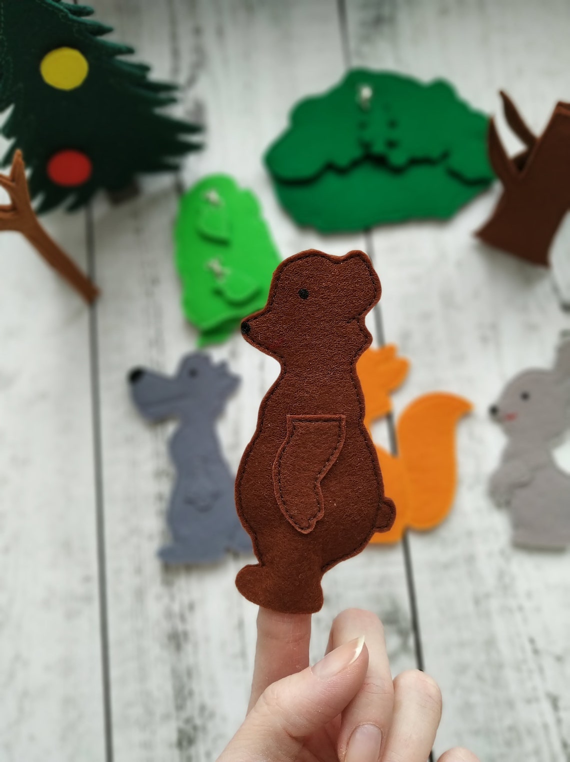 Finger puppet set Felt animals. Fidget toy. Puppet. Etsy