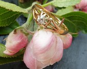 18 Carat Old Cut Solitaire Diamond Gypsy Style Ring Unisex Size K1 2