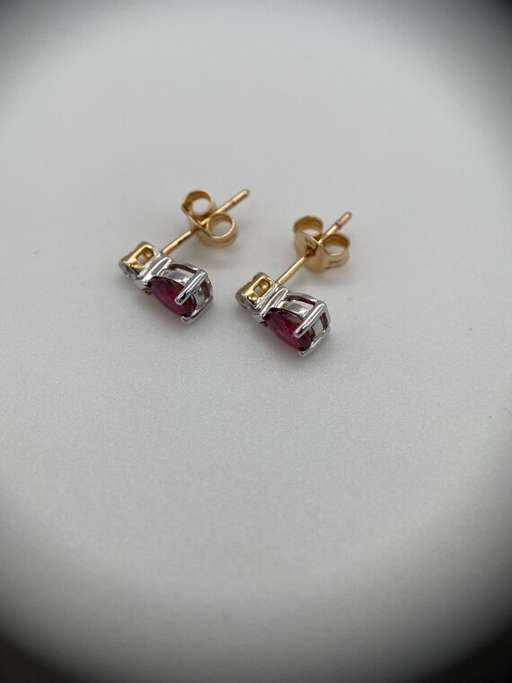 Ruby and Diamond Drop Earrings Set in White Gold … - image 6