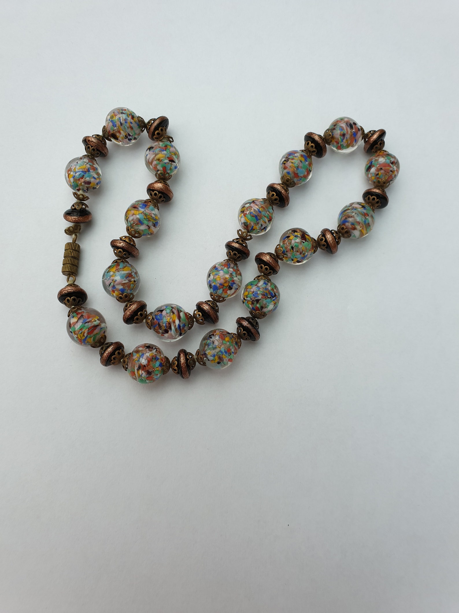 Vintage Murano Glass Bead Necklaceglass Bead Necklacemurano Etsy