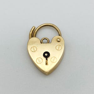 Vintage 9 Carat Gold Heart Padlock With Full Hallmarks 1973