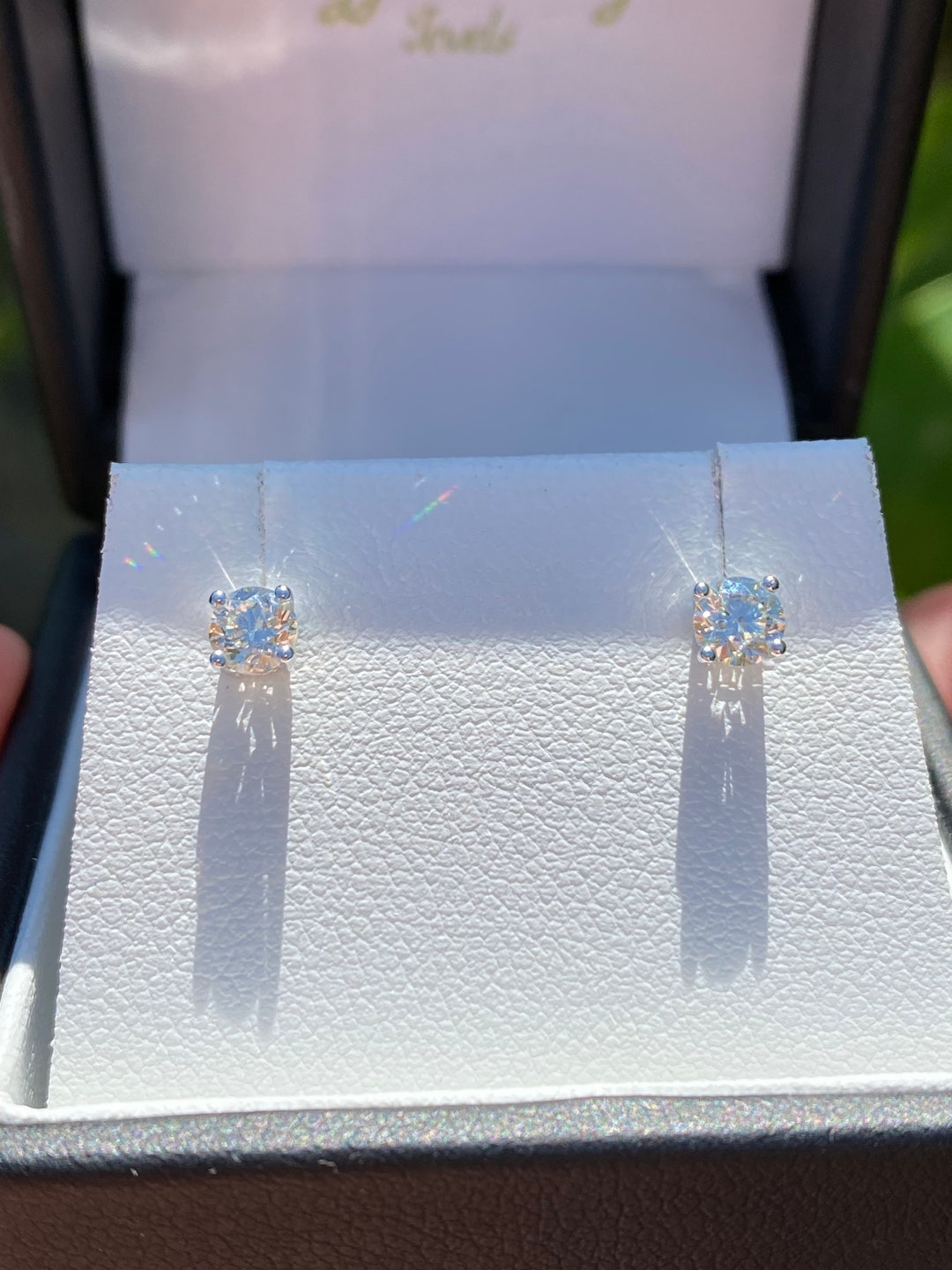 Vintage Diamond Studs in 18 Carat White Gold With .40 Carat Diamond