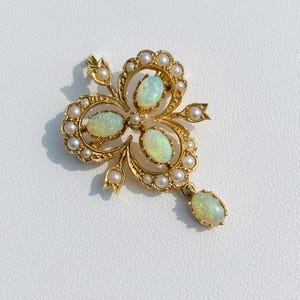 Victorian Opal Pearl 9 Carat Gold Pendant Brooch - Circa 1993