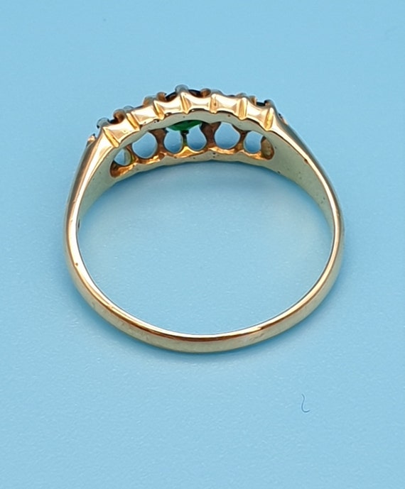 Edwardian Tourmaline And Diamond Half hooped Ring… - image 4