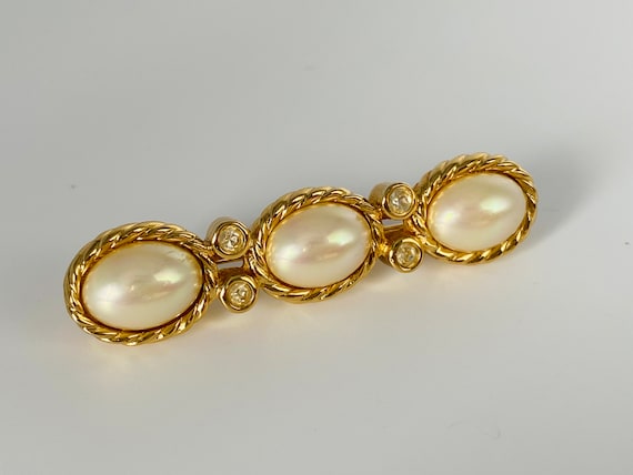 Vintage Christian Dior Pearl Brooch With Swarovsk… - image 10