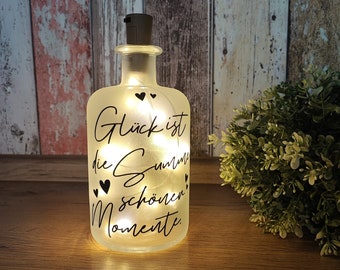 Decorative bottle with lighting | ~ SUM OF BEAUTIFUL MOMENTS ~ | Bottle light | Lighting | Gift idea