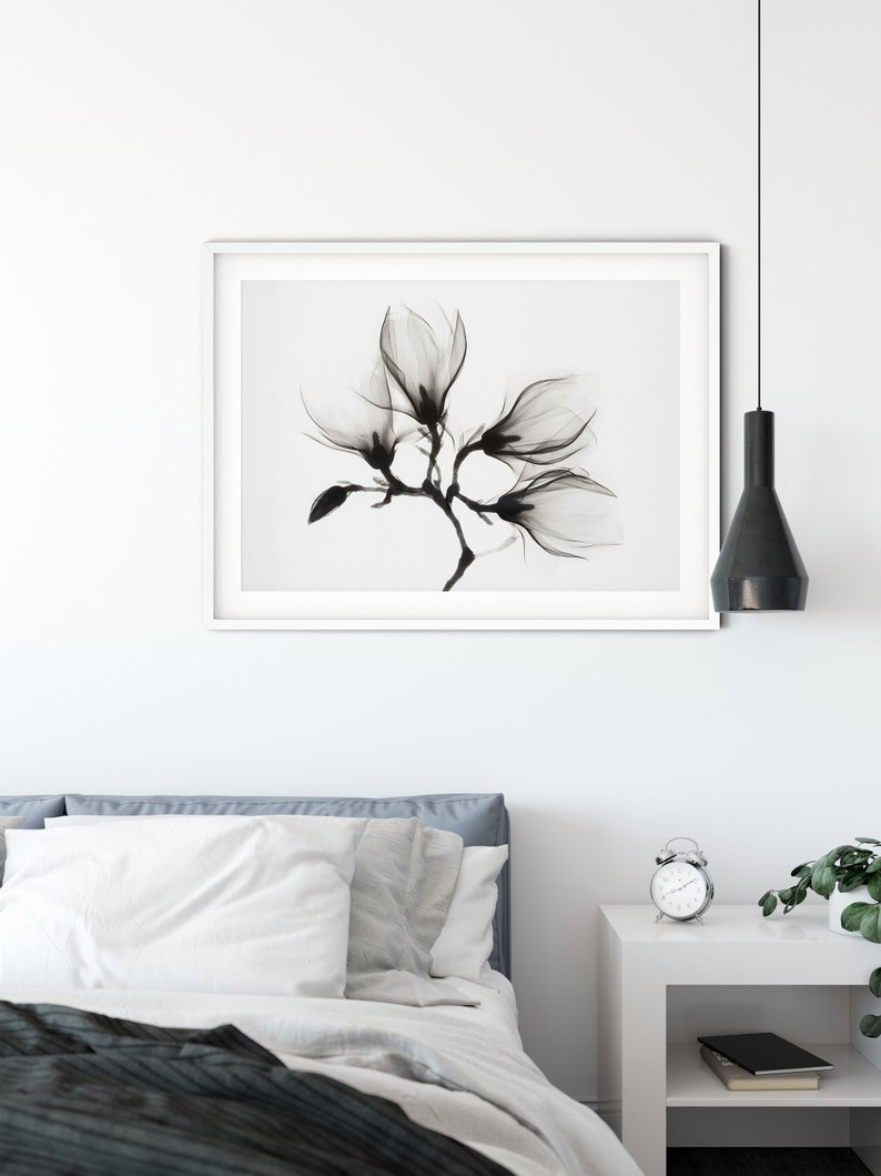 Minimalist Print Magnolia Flower Scandinavian Print Botanical Wall Art