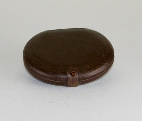 Vintage Marcee Gold-Embossed Brown Leather Compact - image 4