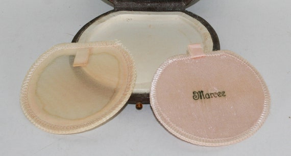 Vintage Marcee Gold-Embossed Brown Leather Compact - image 6