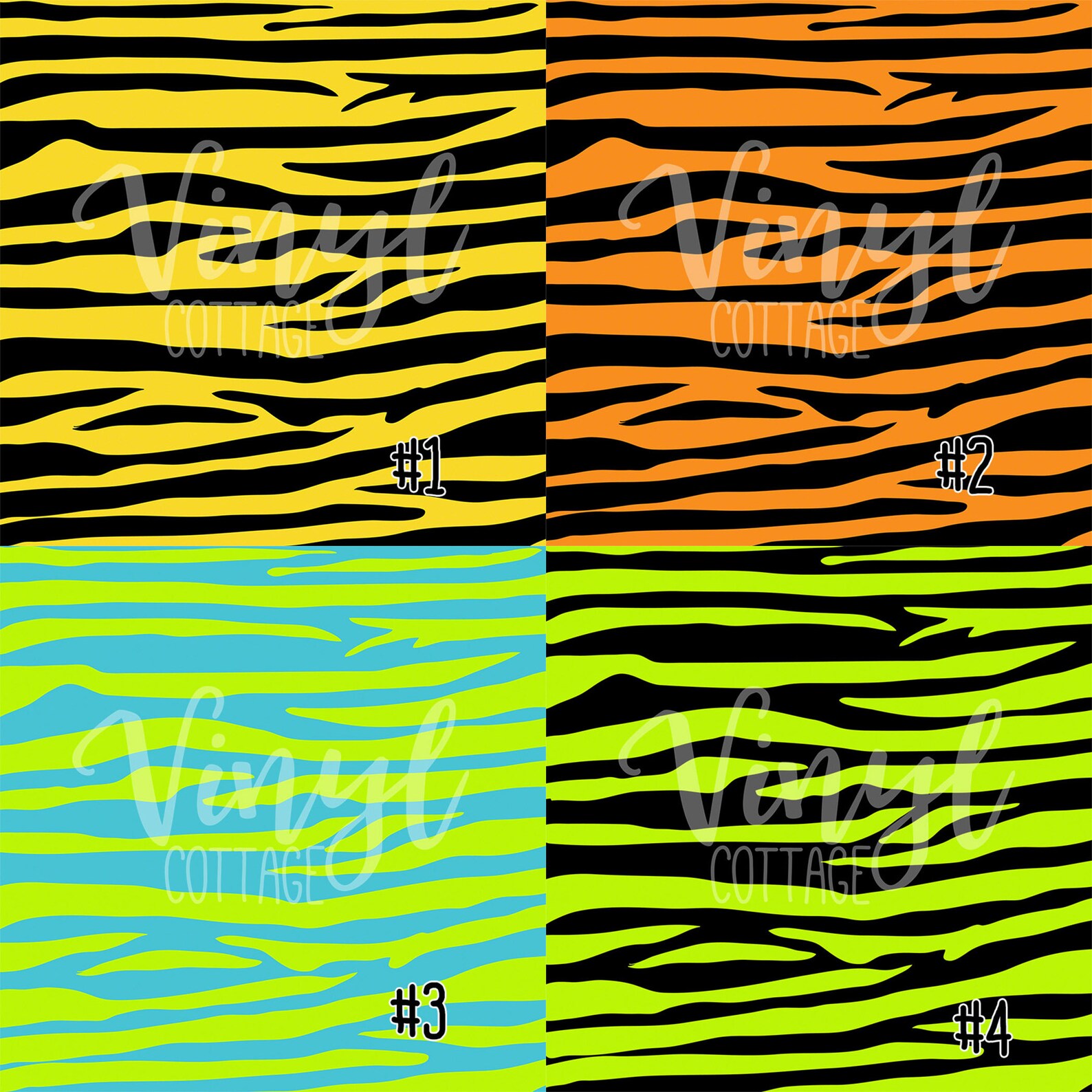 Tiger Stripes Print Vinyl Animal Print HTV Purple Gold Etsy