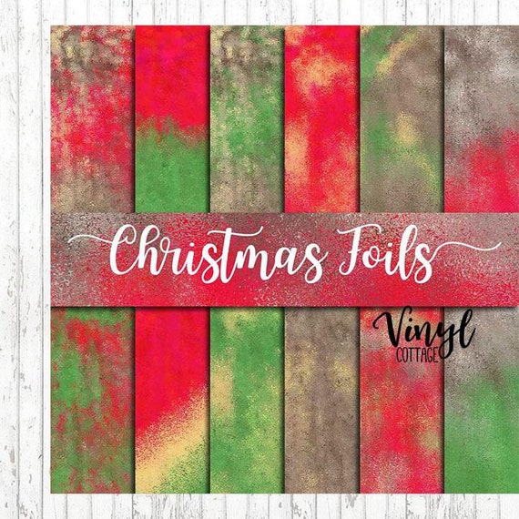Christmas Foils Craft Vinyl, Red Green Pattern HTV, Christmas Heat Transfer Vinyl, Faux Metallic