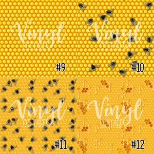 Honeycomb Pattern Vinyl, Bee Print Vinyl, Daisy Printed HTV, Pattern Heat Transfer Vinyl, Printed Adhesive Vinyl, Craft Vinyl image 4