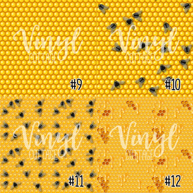 Honeycomb Pattern Vinyl, Bee Print Vinyl, Daisy Printed HTV, Pattern Heat Transfer Vinyl, Printed Adhesive Vinyl, Craft Vinyl image 4