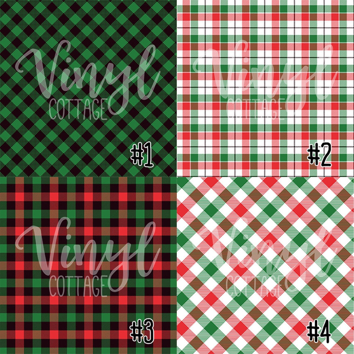 Christmas Tartan Plaid Pattern Vinyl Red and Green Plaid Etsy
