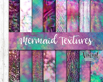 Mermaid Texture Pattern Vinyl, Mermaid Glitter Print Vinyl, Printed HTV, Pattern Heat Transfer Vinyl, Printed Adhesive Vinyl, Craft Vinyl