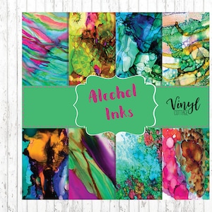 Alcohol Ink Pattern Vinyl, Abstract Print Vinyl, Printed HTV, Heart Heat Transfer Vinyl, Printed Adhesive, Craft Vinyl
