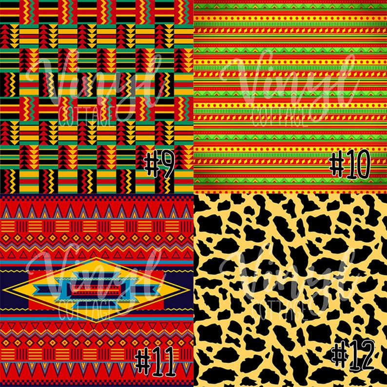 Africa Kente Print Vinyl Leopard Print HTV African Pattern image 3