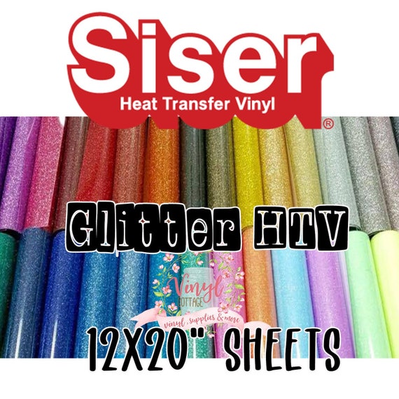 Siser Glitter Heat Transfer Vinyl 12x20 Glitter HTV | Etsy