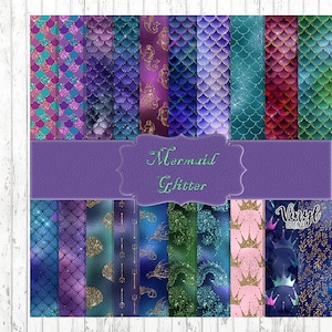 Mermaid Glitter Pattern Vinyl, Mermaid Scales Print Vinyl, Printed HTV, Pattern Heat Transfer Vinyl, Printed Adhesive Vinyl, Craft Vinyl