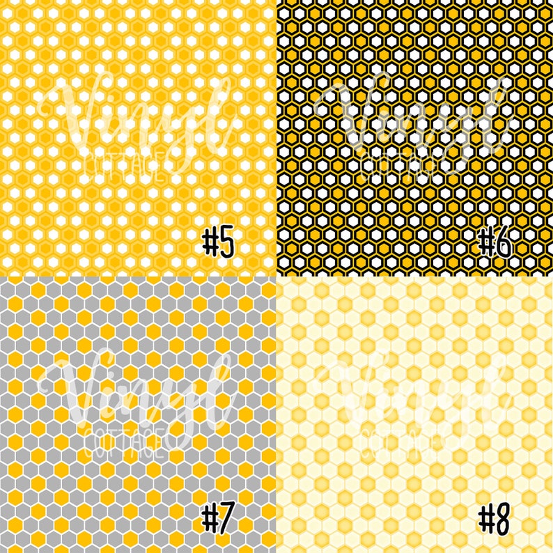 Honeycomb Pattern Vinyl, Bee Print Vinyl, Daisy Printed HTV, Pattern Heat Transfer Vinyl, Printed Adhesive Vinyl, Craft Vinyl image 3