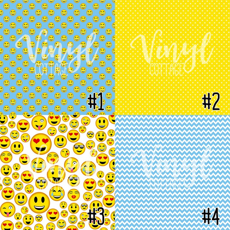 emoji pattern vinyl smiley print vinyl printed htv pattern etsy
