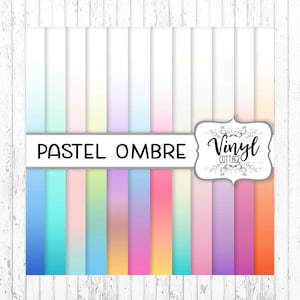 Pink, purple and aqua Ombre print craft vinyl sheet - HTV