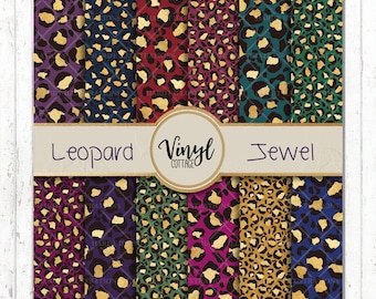Leopard Jewel Tone Pattern Vinyl: HTV or Adhesive Craft Vinyl