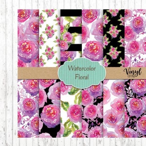 Watercolor Floral Pattern Vinyl: Pink Flower Print HTV