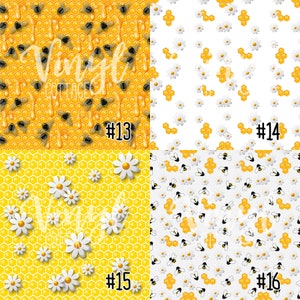 Honeycomb Pattern Vinyl, Bee Print Vinyl, Daisy Printed HTV, Pattern Heat Transfer Vinyl, Printed Adhesive Vinyl, Craft Vinyl image 5