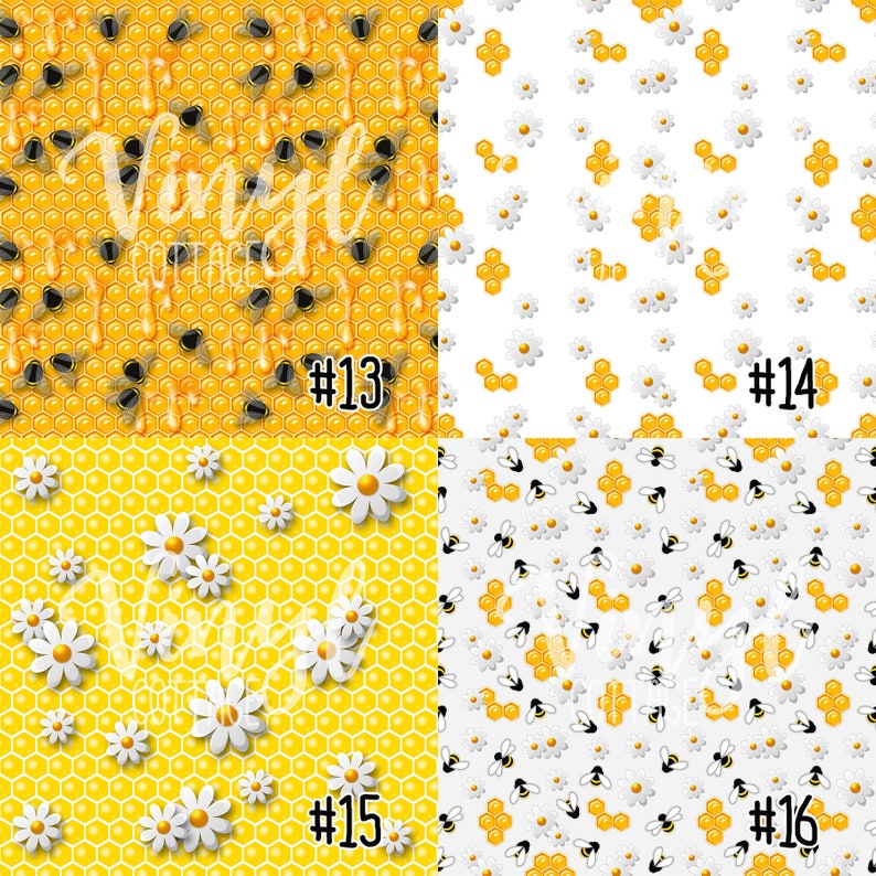 Honeycomb Pattern Vinyl, Bee Print Vinyl, Daisy Printed HTV, Pattern Heat Transfer Vinyl, Printed Adhesive Vinyl, Craft Vinyl image 5