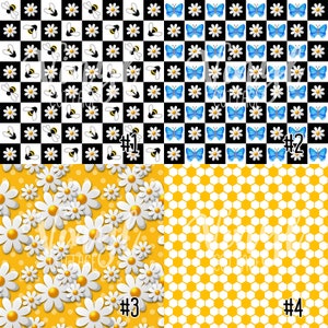 Honeycomb Pattern Vinyl, Bee Print Vinyl, Daisy Printed HTV, Pattern Heat Transfer Vinyl, Printed Adhesive Vinyl, Craft Vinyl image 2