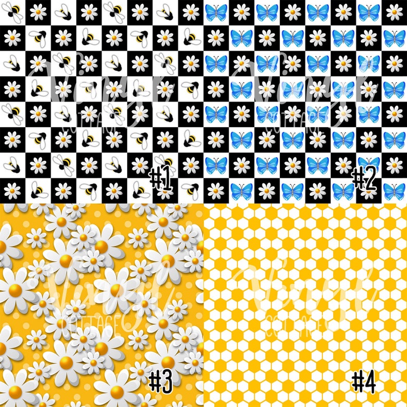 Honeycomb Pattern Vinyl, Bee Print Vinyl, Daisy Printed HTV, Pattern Heat Transfer Vinyl, Printed Adhesive Vinyl, Craft Vinyl image 2