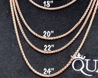 18k Rose Gold Titanium Chain, Rose Gold Chain, Chains, Waterproof, Gifts  for Men, Mens Chain, Cuban Link Chain, Women Necklaces, Rose Gold 