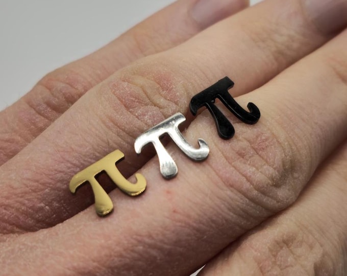 Tiny Pi Stud Earrings in Stainless Steel, Gift for Math Lover, Geek, Scientist with Backs, Authentic Irish Jewellery from Northern Ireland