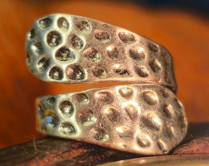 Adjustable Silver Hammered Twisted Irish Ring, Jewelry Valentine's Day Gift, Authentic Irish Jewellery from Northern Ireland