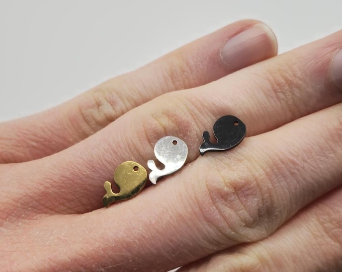 Whale Stud Earrings in Stainless Steel, Ocean Animal Studs with Backs, Authentic Irish Jewellery from Northern Ireland