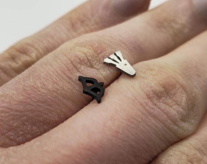 Bow and Arrow Earrings Stainless Steel with Backs – Medieval Fantasy Jewellery for History Lovers, Archery Gift, Unique Handmade Accessories