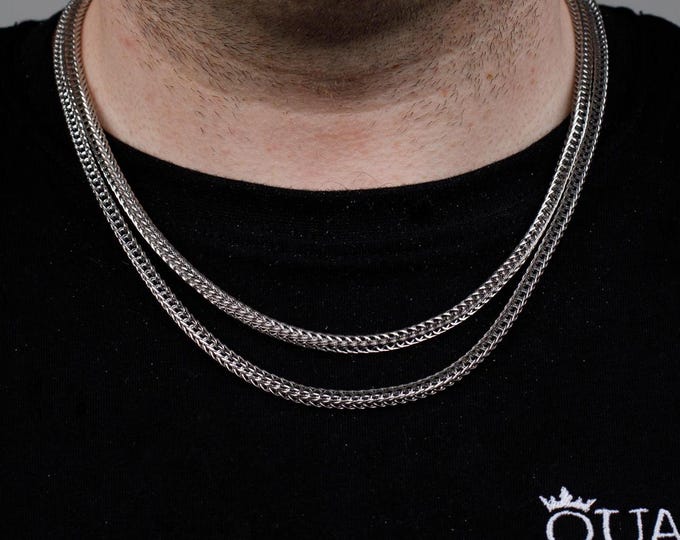 316L Silver Chain, Silver Foxtail Chain Necklace - Jewelry  - Irish Silver, Authentic Irish Jewellery from Northern Ireland